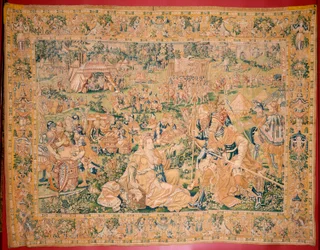 Flämischer Wandteppich. Serie Das Buch Judith. Die Enthauptung von Holofernes