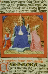 Ms Gen 1111 Seite aus der Legenda Aurea, Brügge, ca. 1400-10