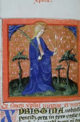 Ms Gen 1111 Seite aus der Legenda Aurea, Brügge, ca. 1400-10