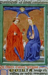 Seite aus der Legenda Aurea, Brügge, ca. 1400-10