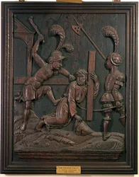 Unser Erlöser fällt beim Tragen des Kreuzes, aus der Kapelle, ca. 1520 (Holz)