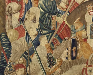 Wandteppich, der die Eroberungen von König Alfons V. von Portugal zeigt, Tournai (Detail)