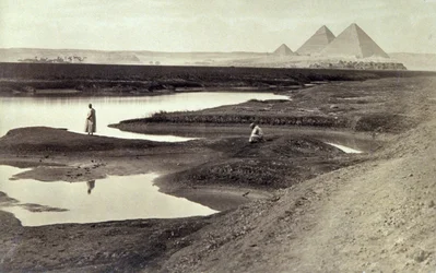 Die Pyramiden von Gizeh, um 1880