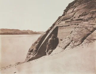Großer Speos - Ansicht vom Sandhang, Tempel von Ramses II, Abu Simbel, 1851-1852