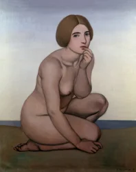 Kauernde Badende