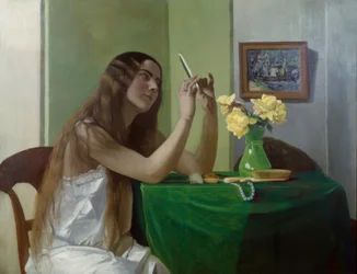 Junges Mädchen mit Spiegel