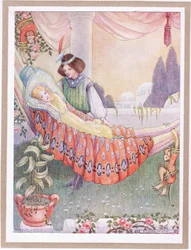 Die Prinzessin legte die Mädchen in Hängematten