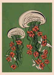 Schwebende florale Quallen