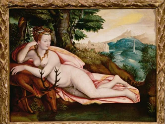 Diane de Poitiers, Geliebte von Henri II., König von Frankreich, als Göttin Diana