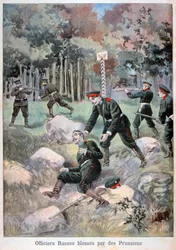 Russischer Offizier, verwundet von den Preußen, russische Grenze, 1898