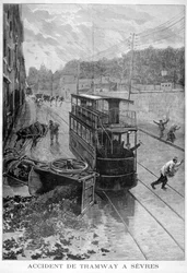 Straßenbahnunfall, Sèvres, Paris, 1897
