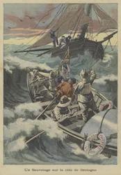 Rettung eines Rettungsbootes vor der Küste der Bretagne