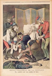 Karikatur der Dreierallianz von Deutschland, Österreich und Italien, aus 