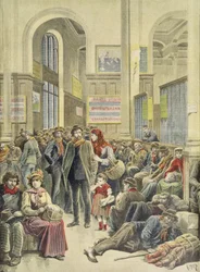 Italienische Auswanderer am Gare Saint-Lazare, aus 