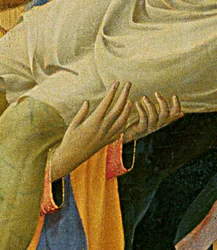 Detail des Santa Trinita Altarbildes, Rahmen und Giebel von Lorenzo Monaco, fertiggestellt ca. 1434