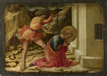 Enthauptung des Heiligen Jakobus des Älteren Predella-Panel des Pistoia Santa Trinità Altars, 1455-1460