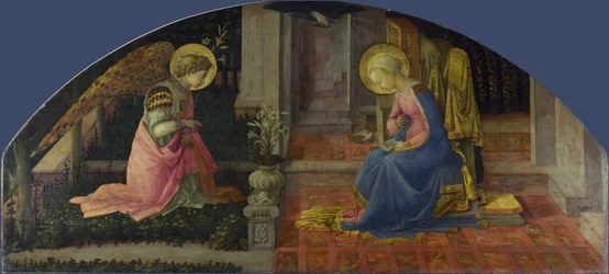 Die Verkündigung, um 1448-1450. Maße: 68,6 x 152,7 cm. London, National Gallery.