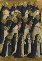 Das Dominikaner-gesegnete Panel vom Fiesole San Domenico Altarbild, um 1423-1424