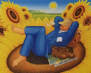 Van Goghs Sonnenblumen, 1998 (Öl und Tempera auf Holz)