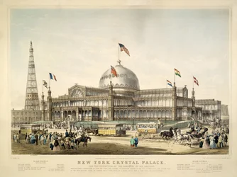 New York Crystal Palace, veröffentlicht 1853 von Currier & Ives