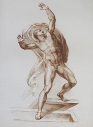 Männliche Figur kopiert von Michelangelos 