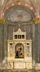 Nördliches Querschiff, Altar des Heiligen Nikolaus, Madonna auf dem Thron und Kind, Heilige Anna, Heilige Nikolaus von Tolentino und Hieronymus