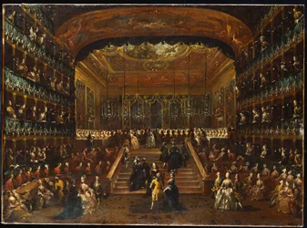Das Dinner und der Ball im Teatro San Benedetto Venedig, zu Ehren der Conti Del Nord, 22. Januar 1782