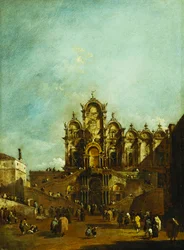 Die Loggia errichtet auf dem Campo San Zanipolo, Venedig, vor der Scuola di San Marco für den Segen von Papst Pius VI. im Jahr 1782