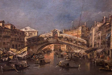 Die Rialtobrücke in Venedig, 1760