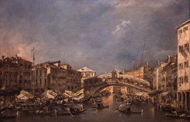 Die Rialtobrücke in Venedig, 1760