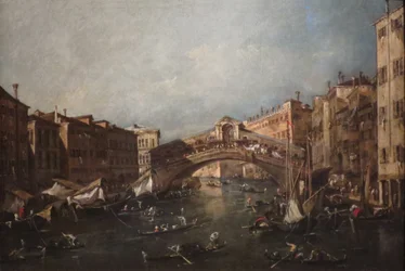 Blick auf die Rialto, Venedig, vom Canal Grande