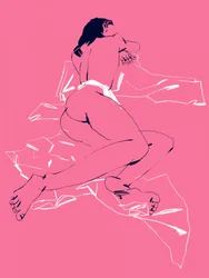 Ein Mädchen Schlafend Rückansicht Pink