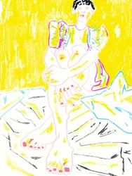 Lebendige Sitzende Figur