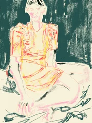 Frau im Gelben Kleid