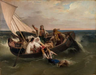 Boot mit griechischen Flüchtlingen