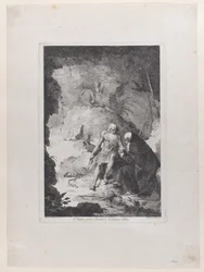 Heiliger Paulus der Einsiedler und Heiliger Antonius Abt im Gespräch in einer Landschaft, nach Pi..., ca. 1784-1836