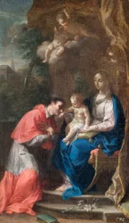 Die Jungfrau und das Kind mit St. Carlo Borromeo, spätes 17. Jahrhundert