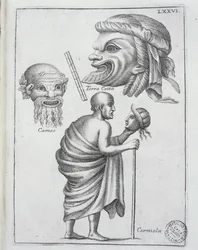 Masken für klassische Dramen im antiken Rom