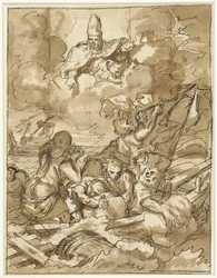 Der heilige Nikolaus beruhigt den Sturm auf See