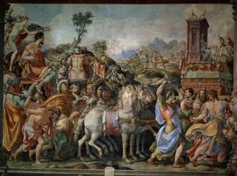Der Triumph des Marcus Furius Camillus (447-365 v. Chr.), aus der Sala dell