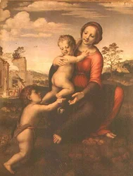 Madonna des Brunnens oder Madonna und Kind mit dem jungen Johannes dem Täufer, ca. 1503-09