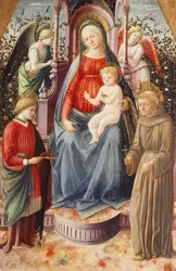 Die Madonna und das Kind mit den Heiligen Julian und Franziskus