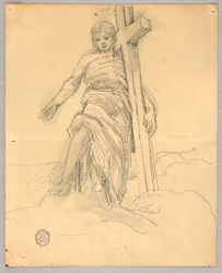 Skizze für die zentrale Figur in der Himmelfahrt