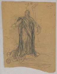 Skizze für die zentrale Figur in der Himmelfahrt