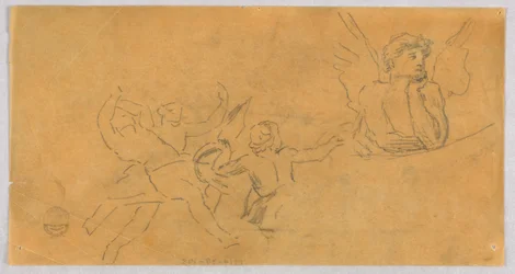 Skizze eines Engels und Putti