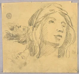 Skizzen von drei Köpfen