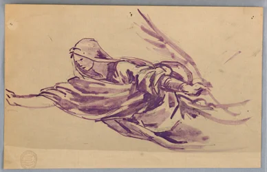 Studie einer drapierten Figur mit Palme