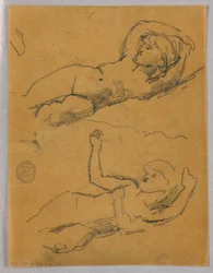 Zwei Skizzen weiblicher Akte