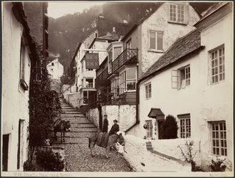 Clovelly, New Inn & Straße