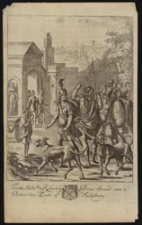 Evander und Aeneas in Palentium
